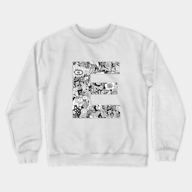 Floral Letter E Crewneck Sweatshirt by HayleyLaurenDesign